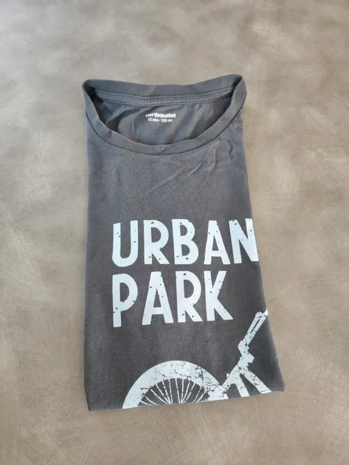 T-shirt gris manches courtes Vertbaudet 11/12 ans - photo numéro 7