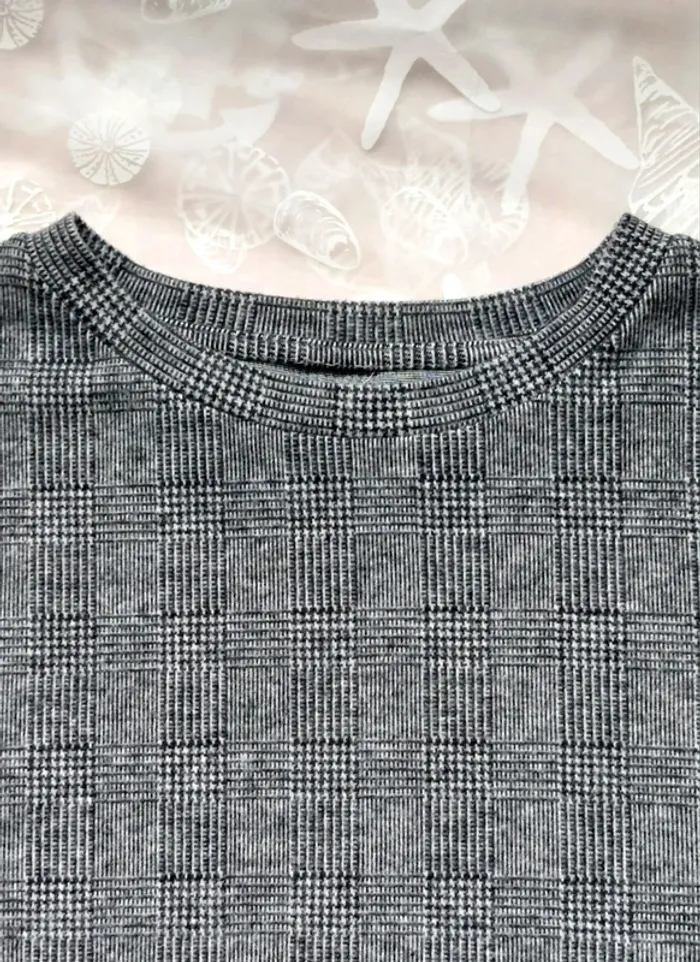 Pull décontracté Gris à motifs Prince de Galles doux C&A - photo numéro 2