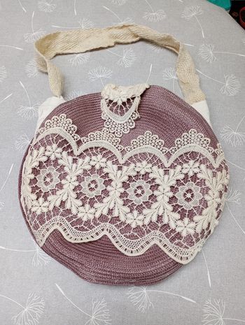 Sac toile et dentelle