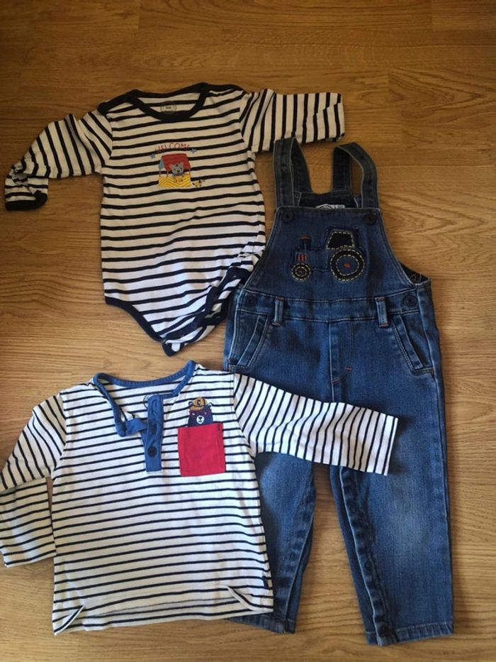 Ensemble salopette t-shirt ML body