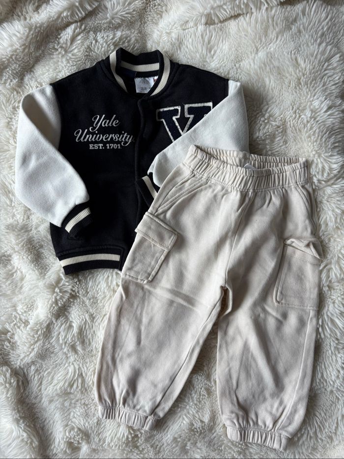 Ensemble gilet et jogger crème