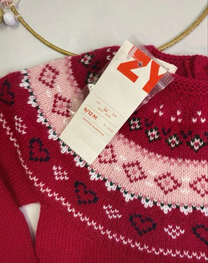 Pull bébé fille tricot - neuf - Zippy - Taille 9 mois - photo numéro 3