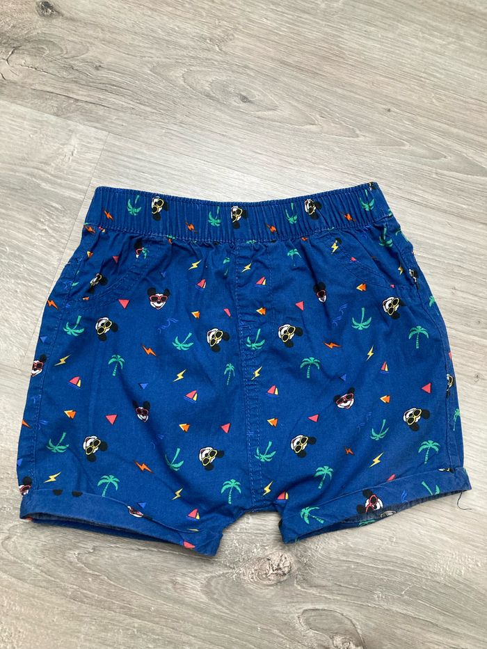 Short bleu Mickey 12 mois