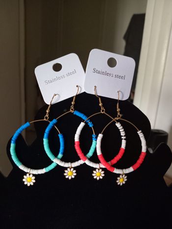 Boucles d'oreilles marguerite neuf