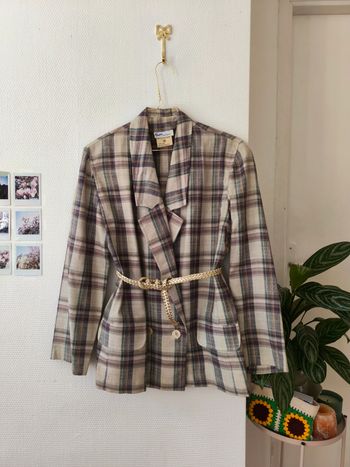Blazer à carreaux vintage 