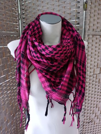 Keffieh fuchsia noir