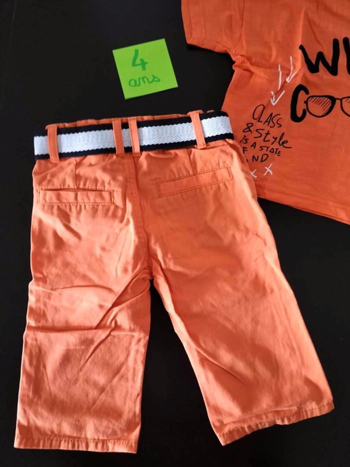 Ensemble Pantalon et T-shirt Orange 4 ans - photo numéro 4