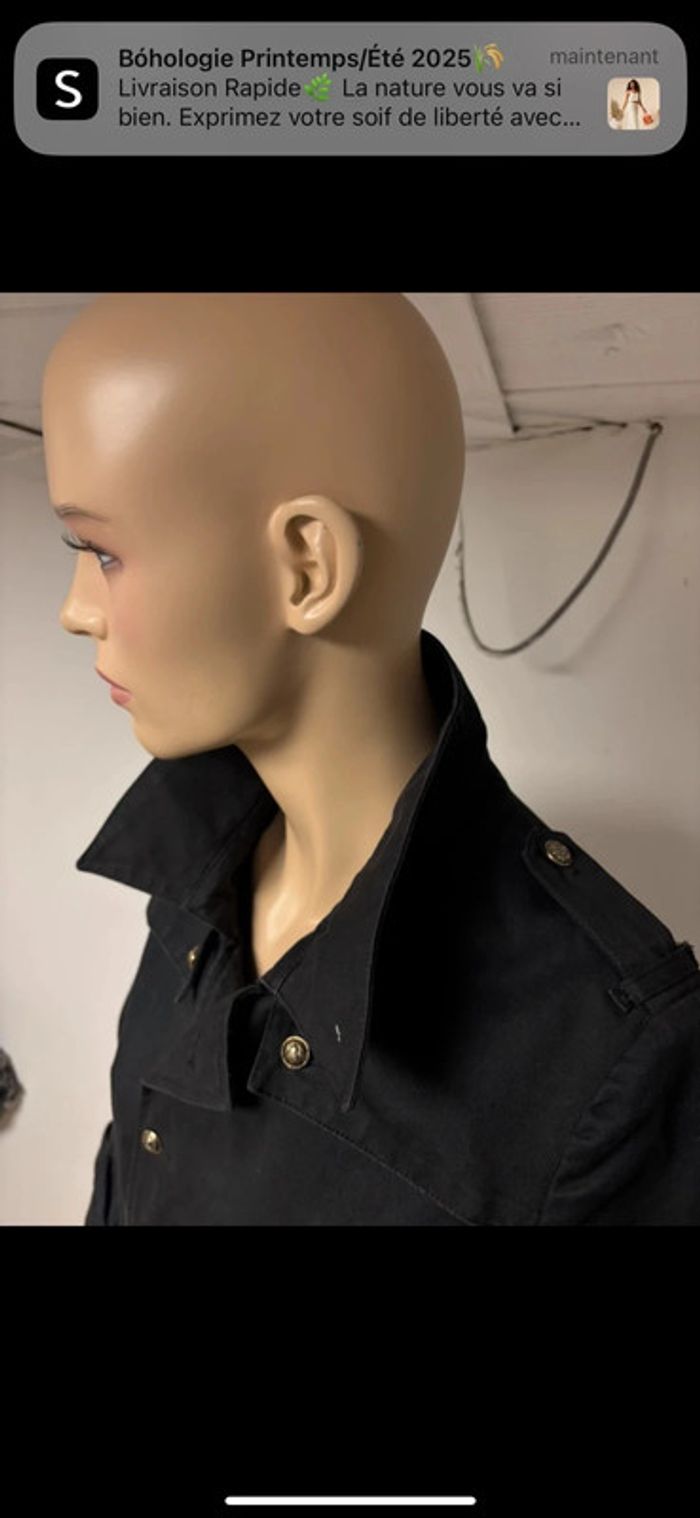 Trench noir The Kooples neuf avec ceinture – taille M - photo numéro 8