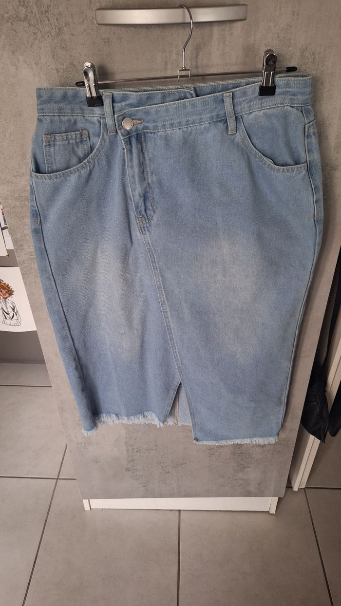 Jupe en jean denim asymétrique - photo numéro 2
