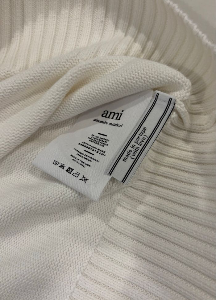 Pull AMI Paris Blanc Taille S - photo numéro 5