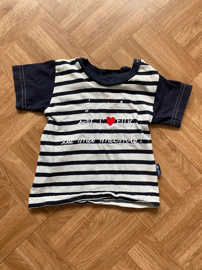T-shirt à rayures marinière taille 12 mois vintage