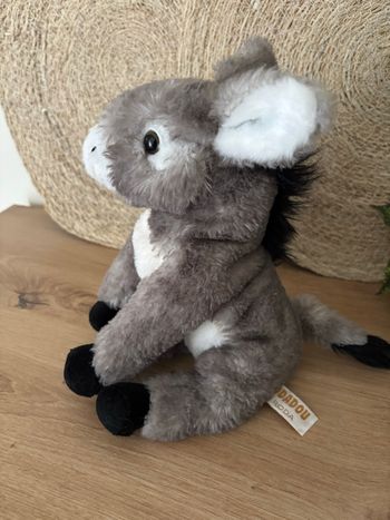 Doudou âne gris noir blanc roda rodadou
