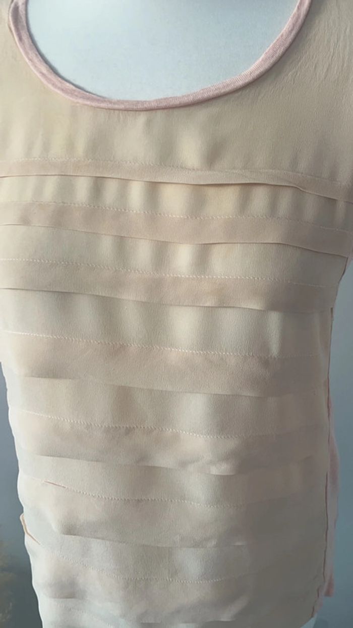 Blouse à volants lin et soie claudie pierlot L - photo numéro 3