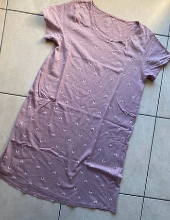 T-shirt chemise de nuit violet fleurs 36 Tex