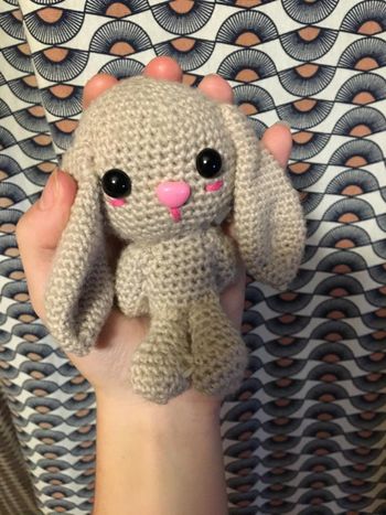 Lapin beige crochet fais main