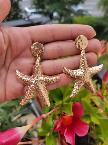 Boucles d'oreilles étoile de mer dorée
