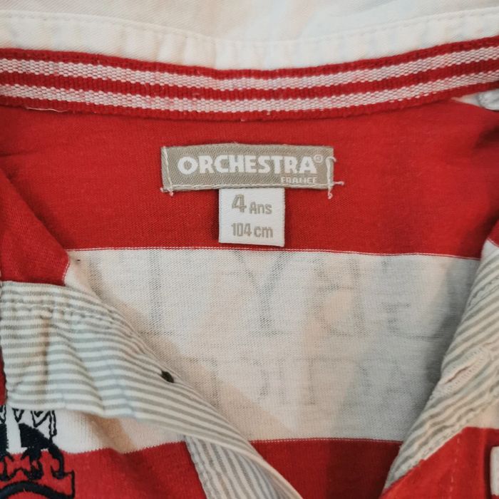 T shirt rouge et blanc orchestra 4ans - photo numéro 4