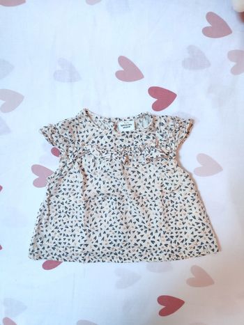 Blouse bébé fille - Coeur - 6 mois - Très bon état - Tape a l'oeil