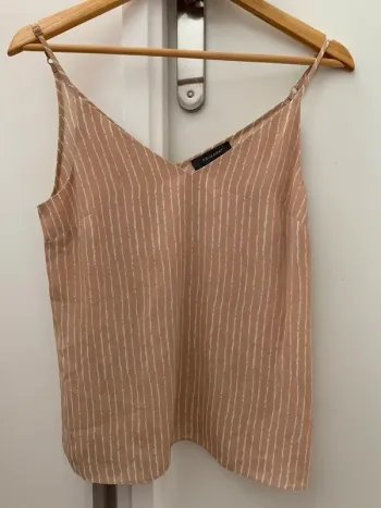 Débardeur T.36 Primark beige rayures blanches comme neuf