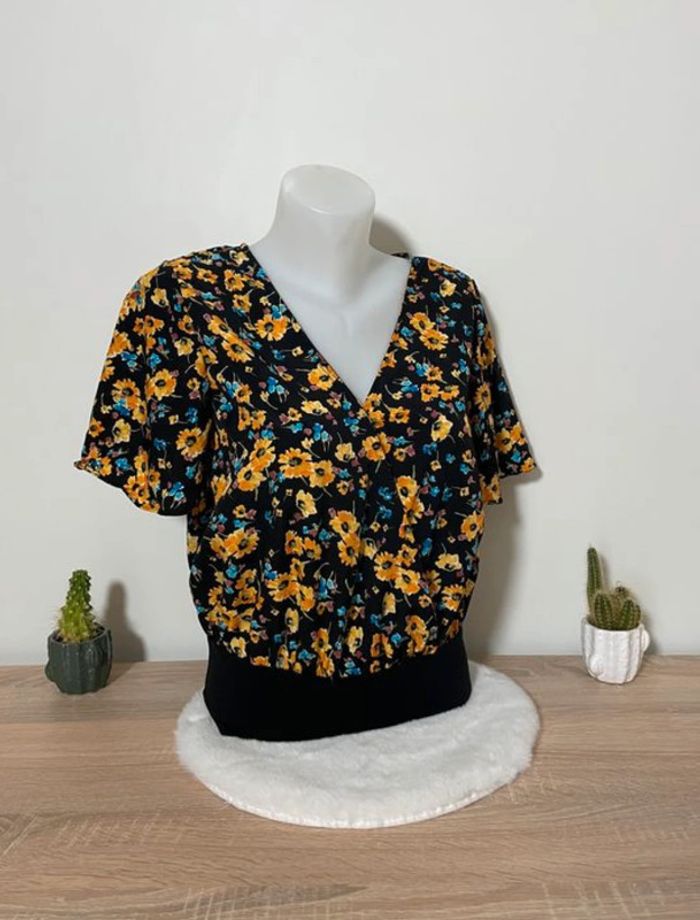 Body noir à fleurs jaunes Emery Rose