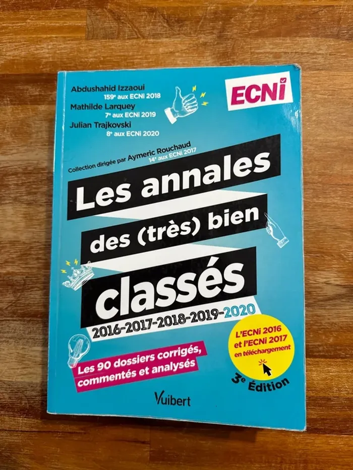 Livre les annales des très bien classé, 2016 2017 2018 2019, 2020