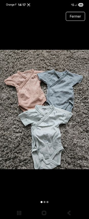 Lot de 3 bodys manches courtes 