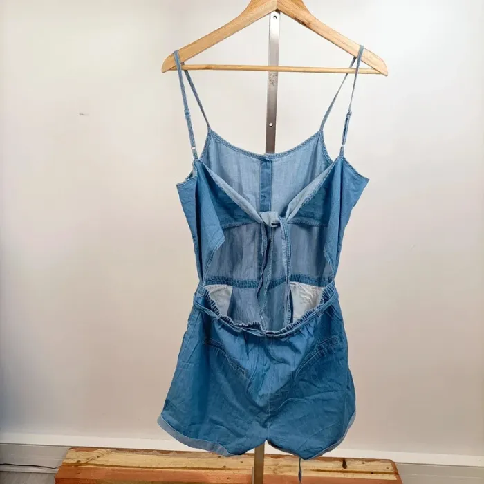 Combishort en jean fluide Darjeeling – bretelles fines, dos nus taille M A943 - photo numéro 5