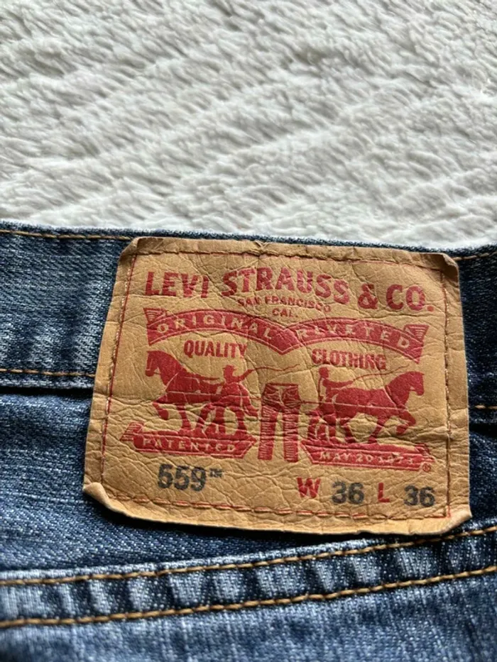 Jean Levi’s 559 Homme XL 46/48 W36 L36 bleu Relaxed straight droit Mexique 00s y2k grande taille - photo numéro 2