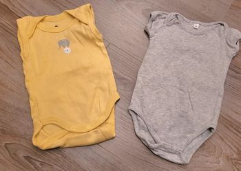 2 bodys manches courtes 50 cm 1 mois