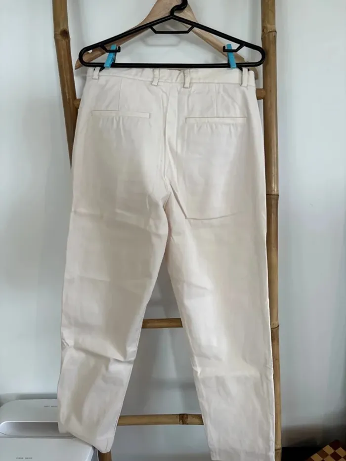 Pantalon habillé couleur crème Zara taille 40 - photo numéro 8
