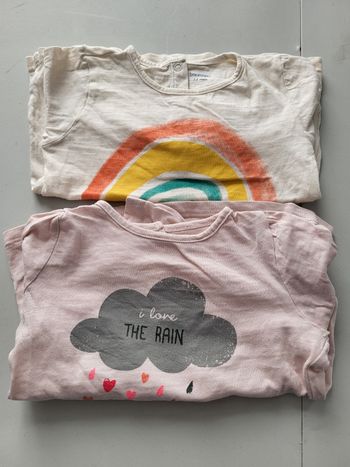 Lot de 2 tee shirt bout chou 12 mois