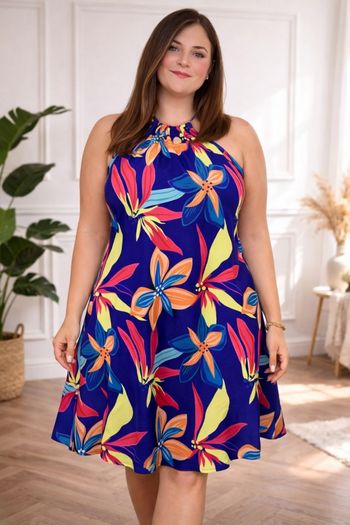 Robe douce brise tropicale exotique multicolore Femme taille 52 marque Asos 💍