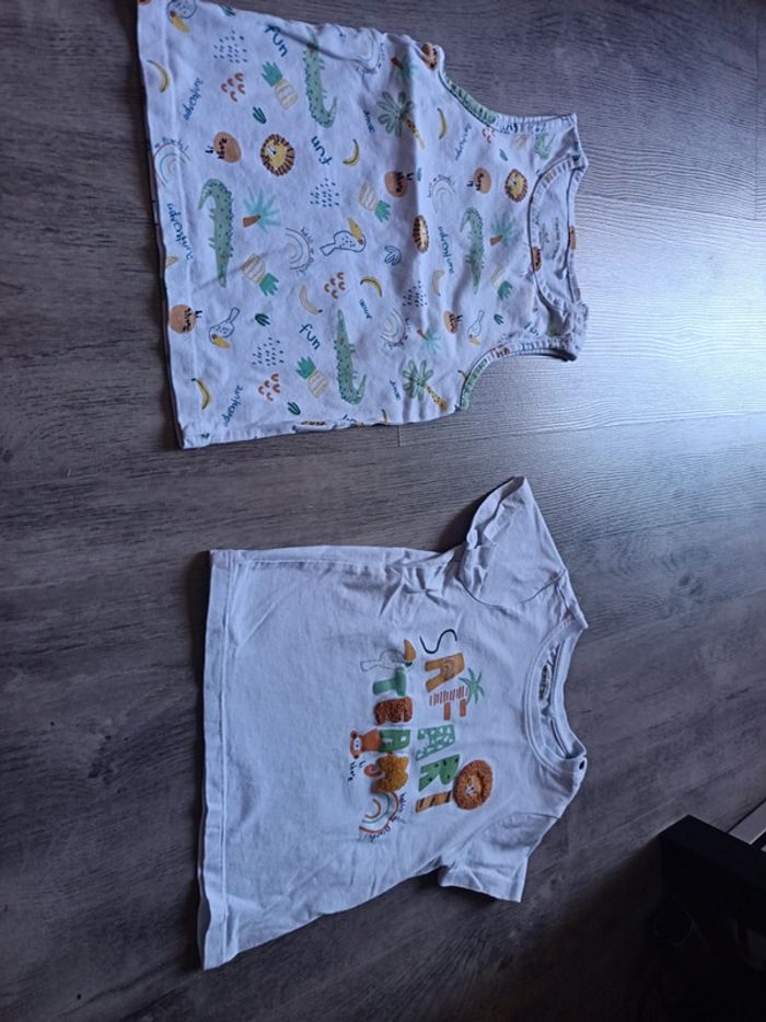 Lot 23 24 mois 86 cm débardeur et t-shirt safari Lion crocodile - photo numéro 2