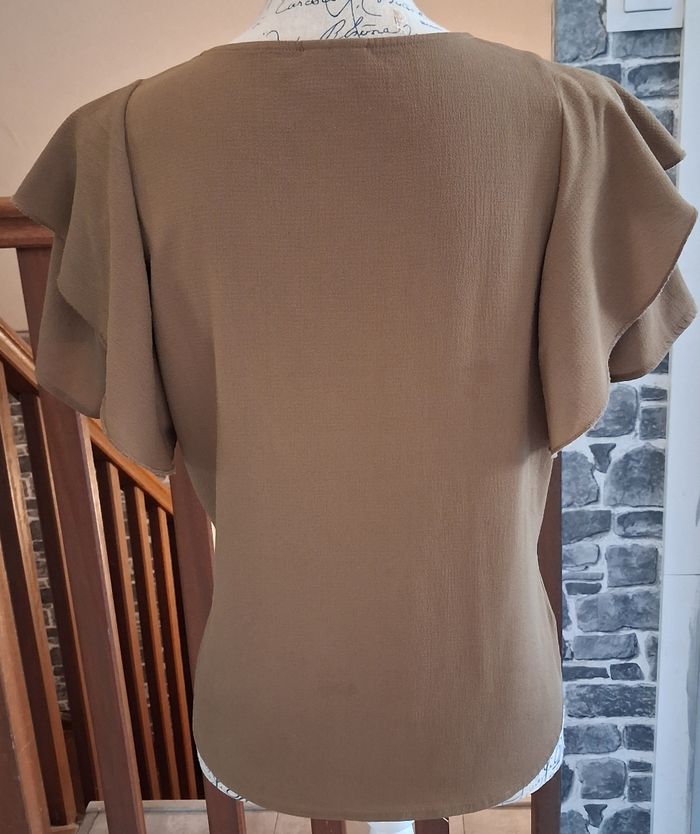 Blouse courte fluide kaki - photo numéro 5