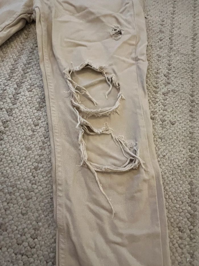 Jean à trou mom beige taille 38/M - photo numéro 4