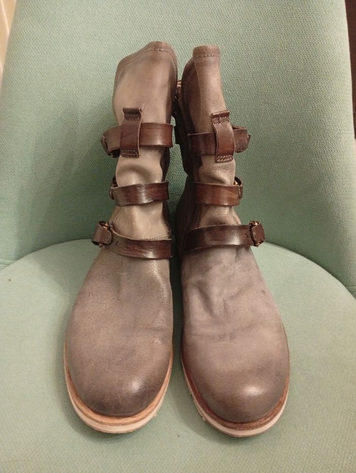 Bottines en cuir grises A.S.98 pointure 44 - photo numéro 4