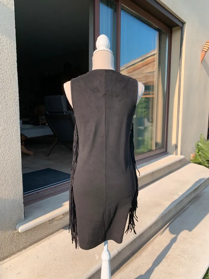 Robe noire à franges imitation daim Morgan taille S - photo numéro 11