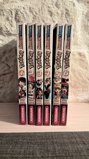 Lot mangas Pokémon Soleil & Lune – Tomes 1 à 6 – Très bon état