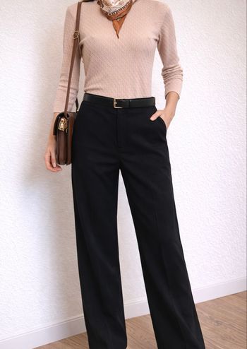 Pantalon noire droit fluide tailleur - Taille 34 XS