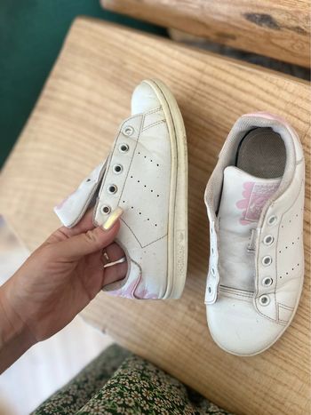 Chaussures Stan Smith blanche et rose pointure 35 adidas basket