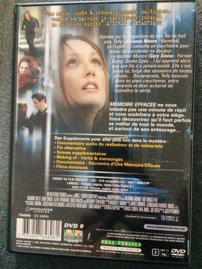 DVD Mémoire Effacée - photo numéro 2