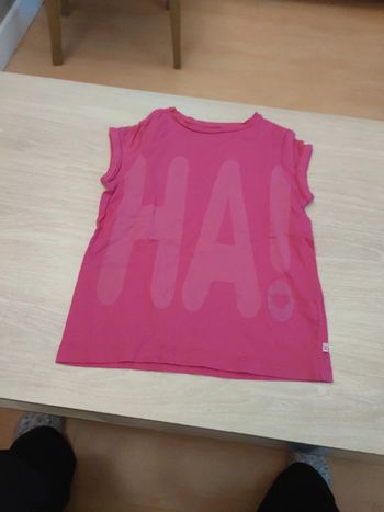 Tee shirt framboise Okaïdi ha 10 ans