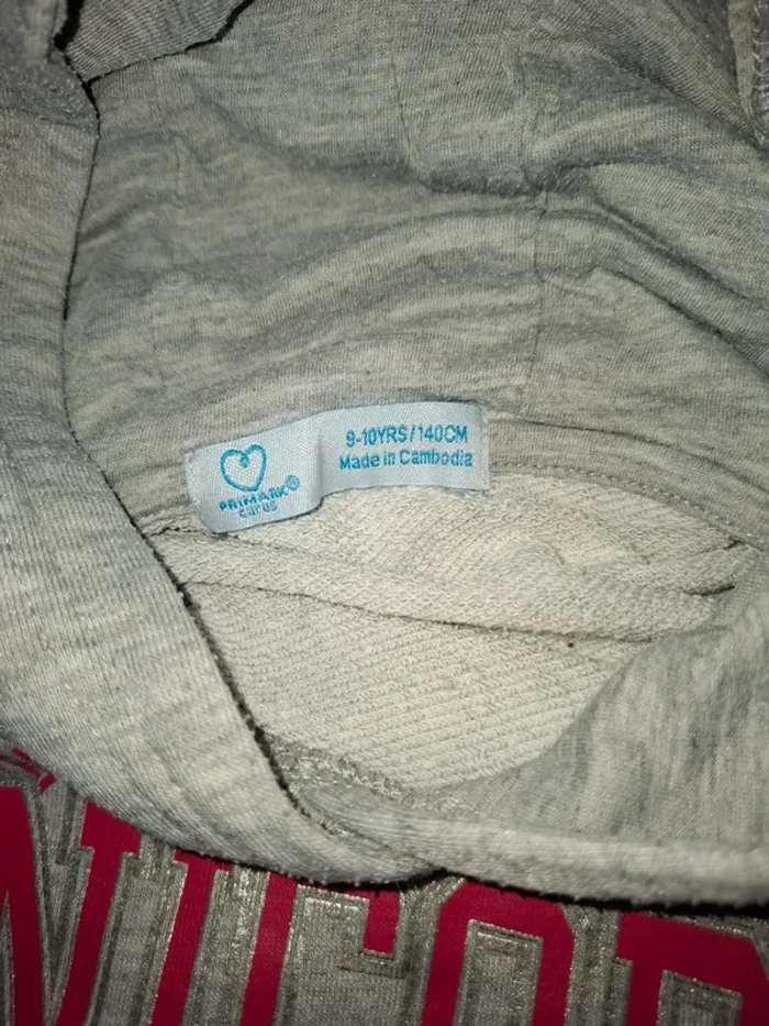 Sweat gris à capuche 9/10 ans Primark - photo numéro 4