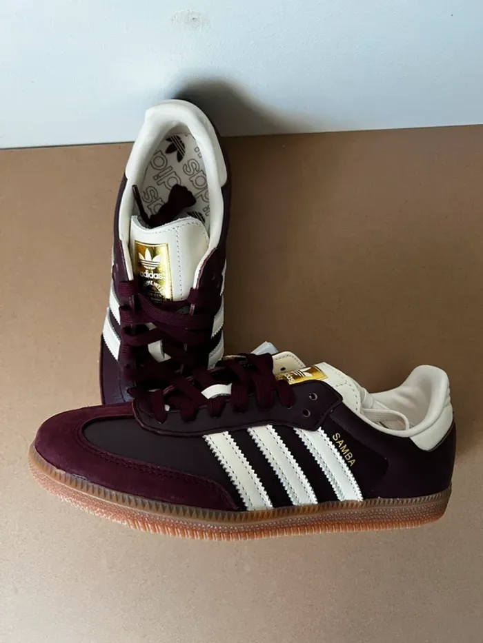 Adidas Samba Maroon Gold Metallic - photo numéro 5