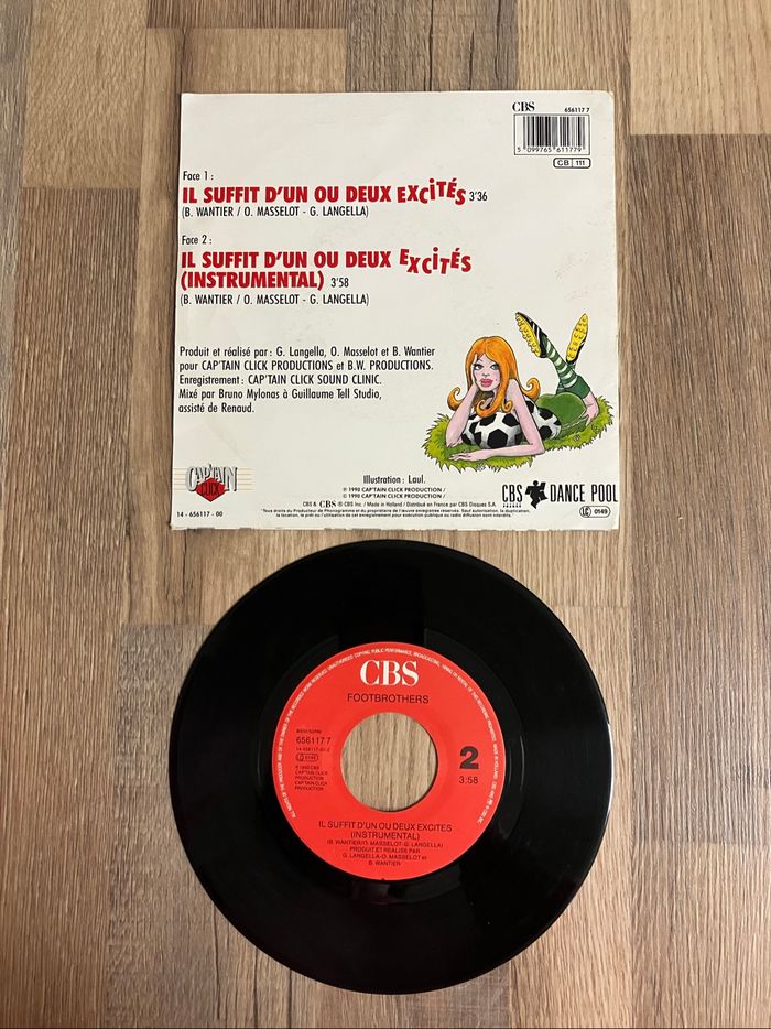 Vinyle le 45 tours-Footbrothers-Il suffit d’un ou deux excités - photo numéro 2