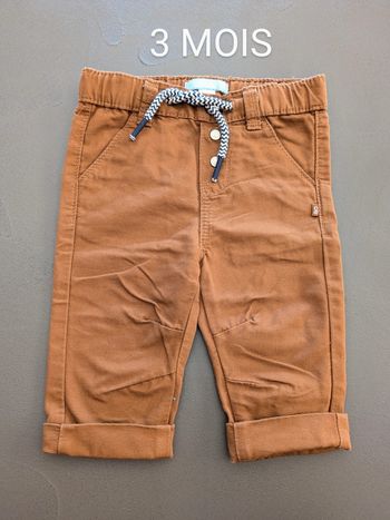 Pantalon marron Okaïdi - Taille : 3 Mois