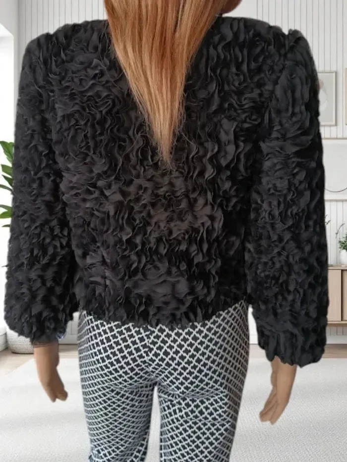 veste courte Vie ta Vie modéle frou frou fermeture au bas avec crochet - photo numéro 5