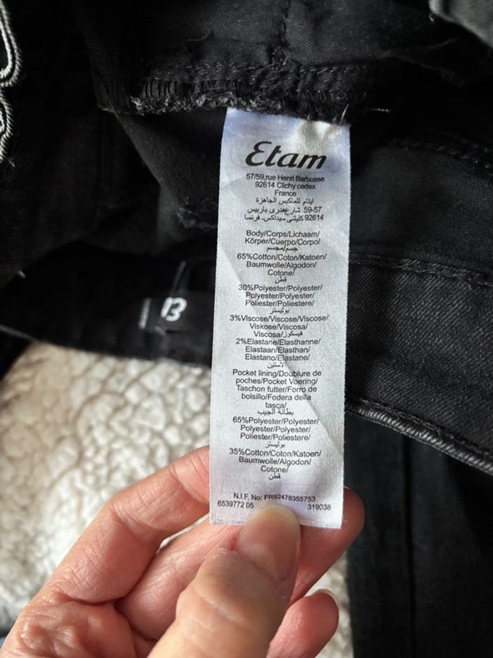 Pantalon jean noir etam taille 36 - photo numéro 5