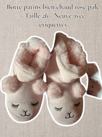 Botte patins bien chaud rose pâle - Taille 26 - Neuve avec étiquettes