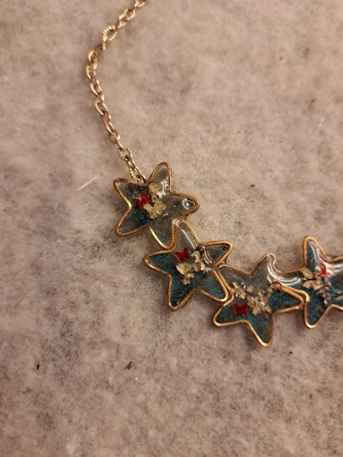Collier étoile multicolore résine - photo numéro 4